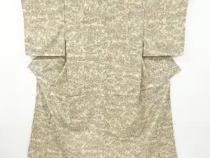 リサイクル　草花模様織り出し手織り真綿小千谷紬着物